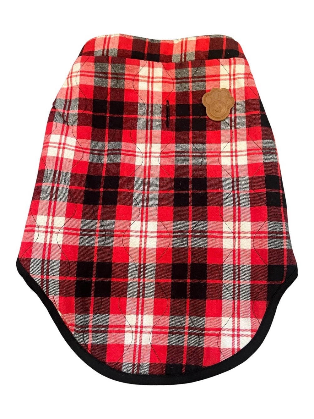 Reversible Red Plaid Dog Vest Harness - Cozy Plaid Pet Vest Size 16